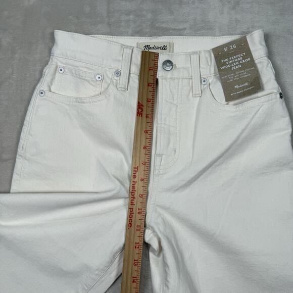 NWT Madewell Perfect Vintage Wide Leg Crop Jeans Size 26 Tile White Cream - Picture 10 of 11